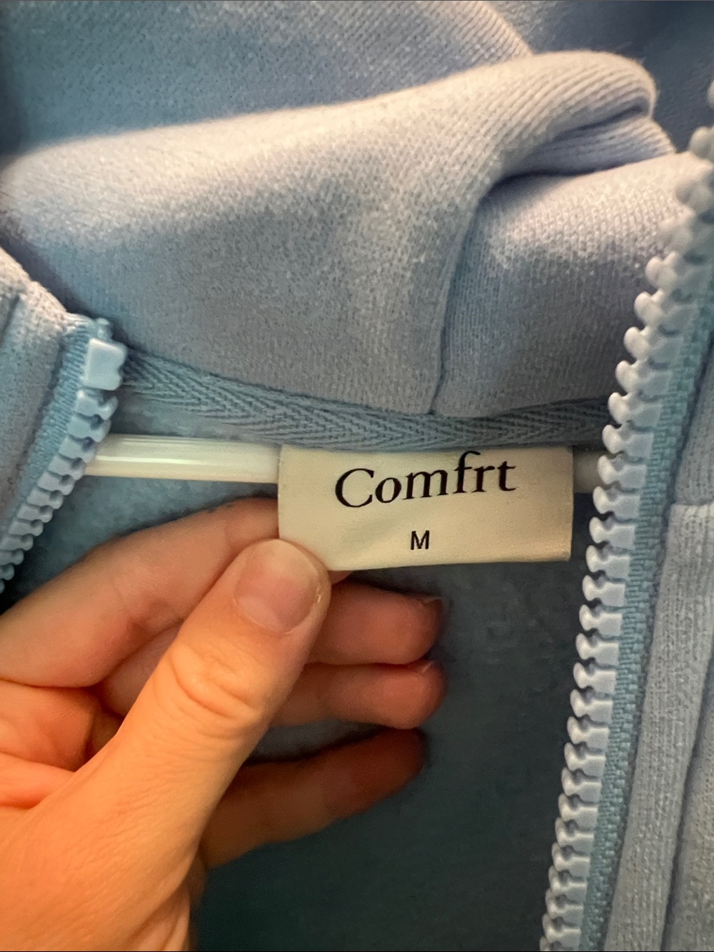 Comfrt Light Blue Zip-Up Hoodie - Picture 2 of 3